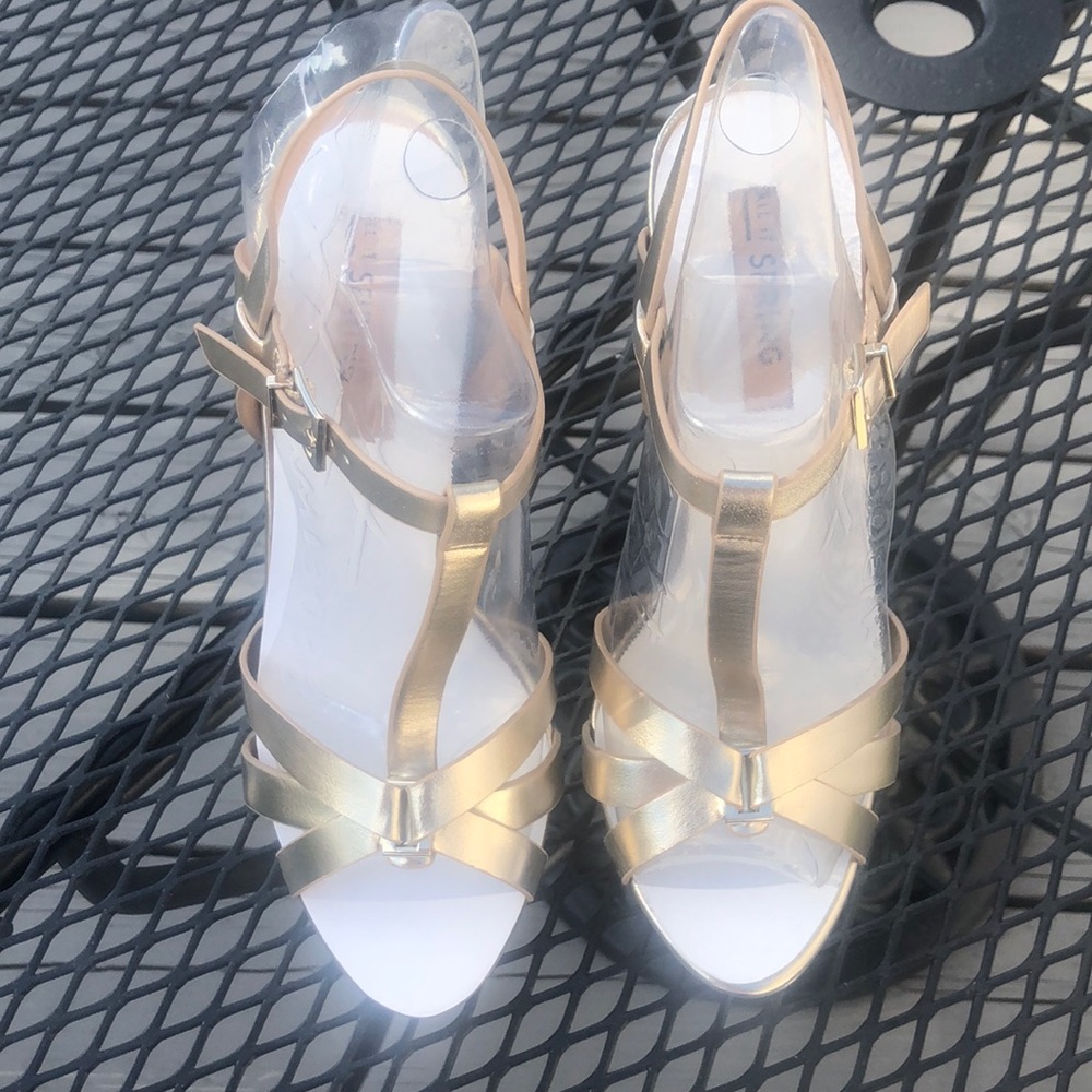 Metallic Gold Platform Heel